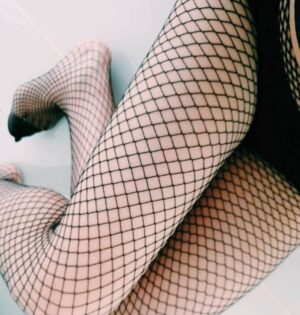 Medias de malla para mujer negras