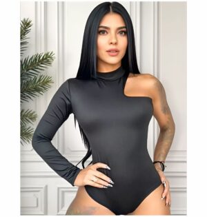 Body Sexy Asimétrico en Lycra – Elegancia y Poder