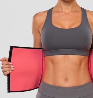 faja Cinturilla Sauna Sudar Térmica con Broches Ajustable Rosa
